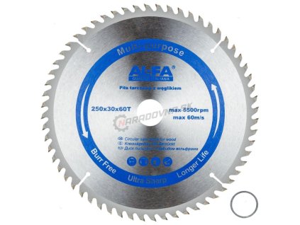 AL-FA Kotúč pílový 250x30x60 s redukciou 25,4mm