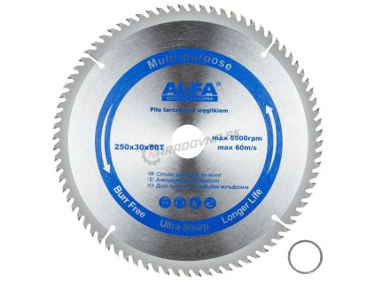 AL-FA Kotúč pílový 250x30x80 s redukciou 25,4mm