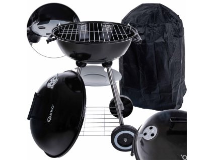 GEKO G80512 Okrúhly gril na drevené uhlie s krytom - rošt 39cm