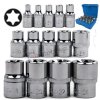 MAR-POL M66422 Torx nádstavce 1/2", 3/8", 1/4" E4-E24, 14ks