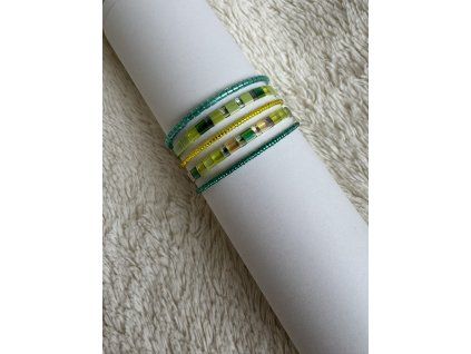 Set japonských náramků Miyuki Green