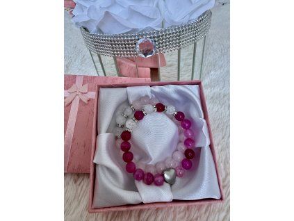 Sada minerálních náramků Pink & Rose