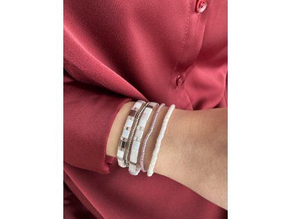 Set japonských náramků Miyuki White