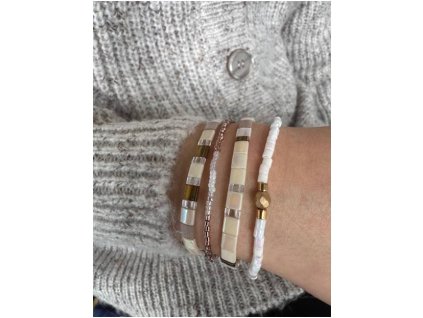 Set Miyuki naramku Cream gold white (1)