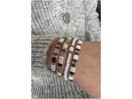 Set Miyuki naramku Trio gold white (1)