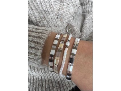 Set Miyuki naramku Trio silver white (1)