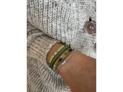 Set Miyuki náramků Khaki silver5