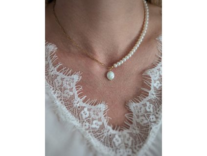 Půlený náhrdelník ze sladkovodních perel