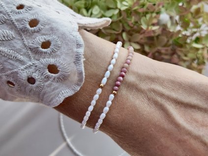 Náramek ze sladkovodních rýžových perel