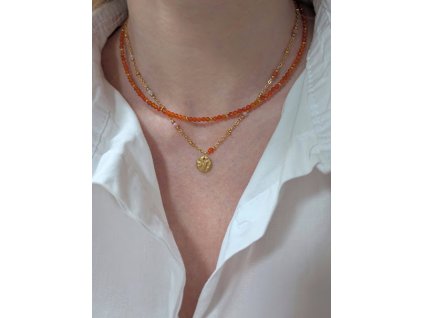 Choker z broušeného karneolu