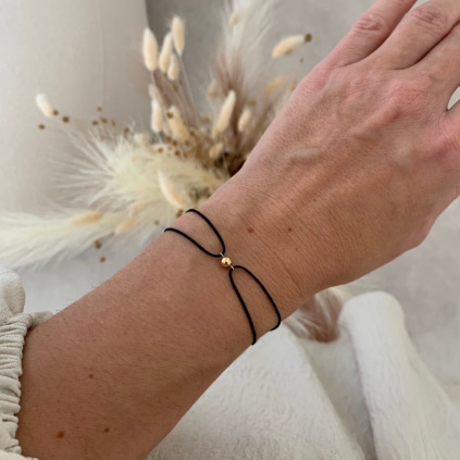 snurkovy naramek s pozlacenou kulickou ball gold filled