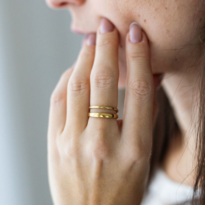 pozlaceny Dvojity ocelovy prsten duos 2