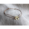 Provázkový náramek tlapka zlatá ocel