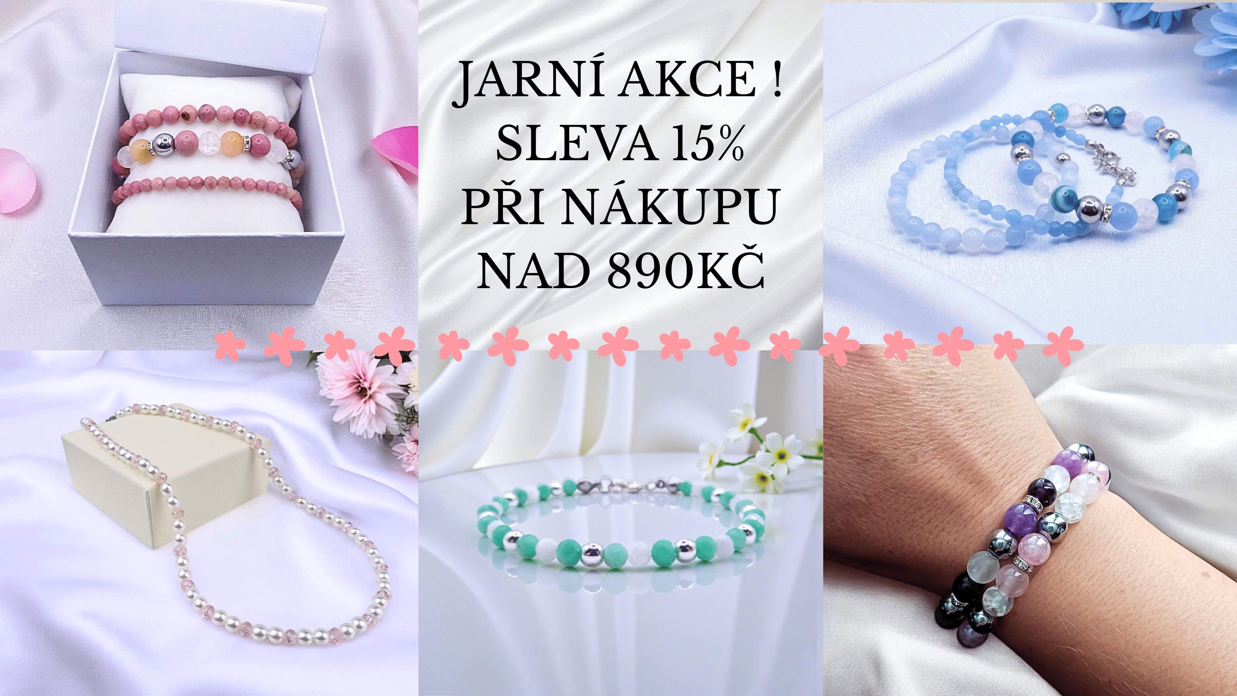 Ručně vyráběné šperky z minerálů, polodrahokamů a jabloneckého skla