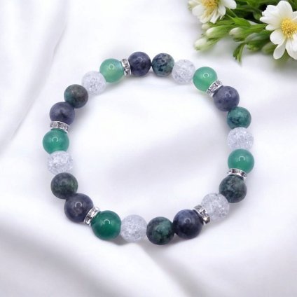 achat + labradorit + kristal + tyrkys