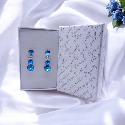 visíci náušnice swarovski modré