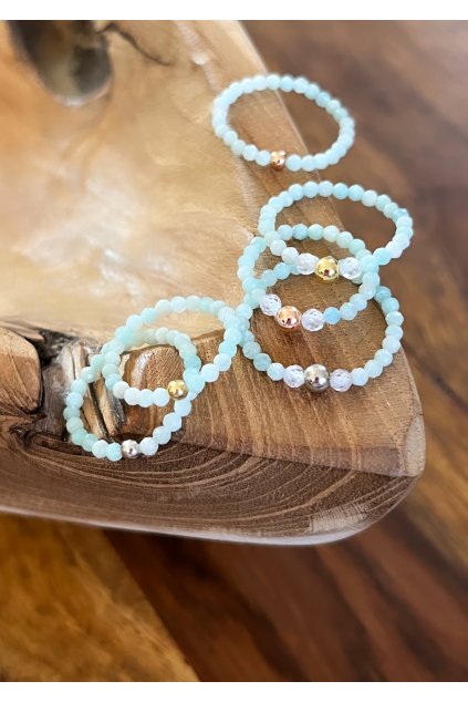 Dámský prstýnek z minerálů -  Amazonit, 2,5 mm