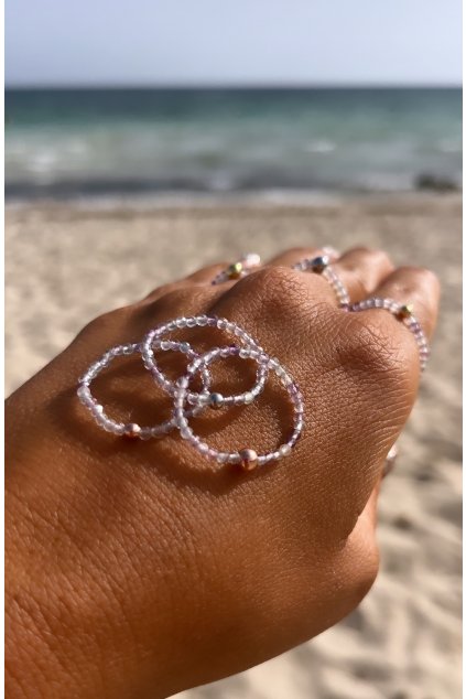 Dámský prstýnek z minerálů -  Fluorit, 2 mm