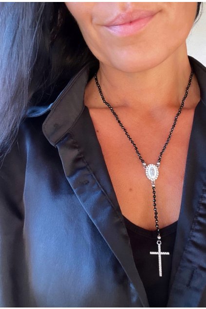 Dámský náhrdelník z minerálů - Spinel 3 mm, Růženec