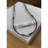 Dámský náhrdelník z minerálů - Granát 3 mm, Spinel3 mm, Hematit 2 mm, Říční perla 5-6 mm (obrázek číslo 2.)