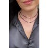 Dámský náhrdelník z minerálů - Granát 3 mm, Křišťál 3 mm,  Říční perla 5-6 mm (obrázek číslo 1.)