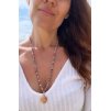 Dámský náhrdelník z minerálů - Jaspis zebra, 4 mm, Sahasrara Rose gold