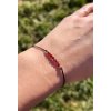 Dámský náramek z minerálů - Granát 3 mm, provázkový náramek