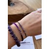 Dámský náramek z minerálů - Ametyst, provázkový náramek, 4 mm