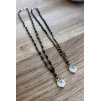 Dámský náhrdelník z minerálů - Spinel, Hematit 3 mm, Srdce se zirkonem