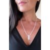 Dámský náhrdelník z minerálů - Křišťál, 3 mm, Hexagon z Křišťálu čistý