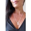 Dámský náhrdelník z minerálů - Křišťál, 3 mm, Hexagon z Křišťálu čistý