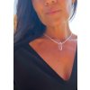 Dámský náhrdelník z minerálů - Křišťál kratší, 3 mm, Hexagon z Křišťálu čistý,