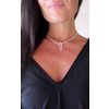 Dámský náhrdelník z minerálů - Křišťál kratší, 3 mm, Hexagon z Křišťálu čistý,