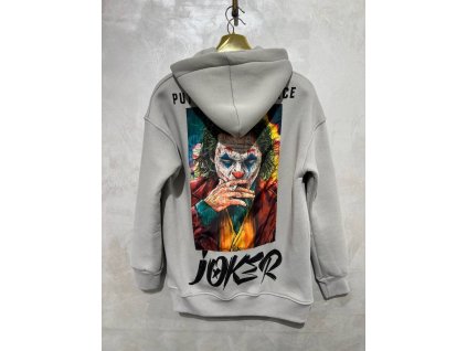 Mikina Joker Put on Happy face šedá