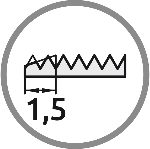 Chamfer: Length 1,5 pitch