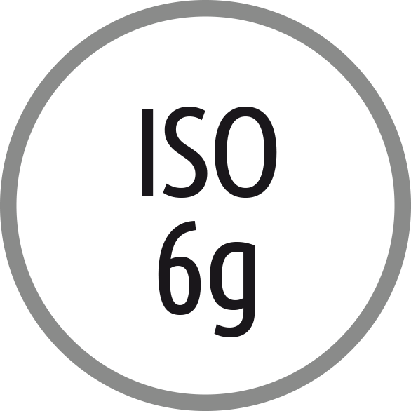 Thread tolerance: ISO - 6g