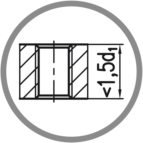 Hole type: Through hole (thread length L < 1,5xd1)