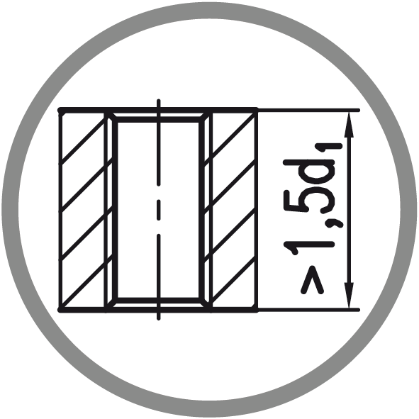 Hole type: Through hole (thread length L > 1,5xd1)