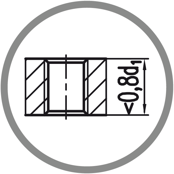 Hole type: Through hole (thread length L < 0,8xd1)