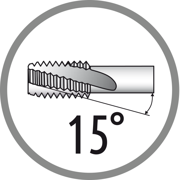 Spiral flute angle: 15°