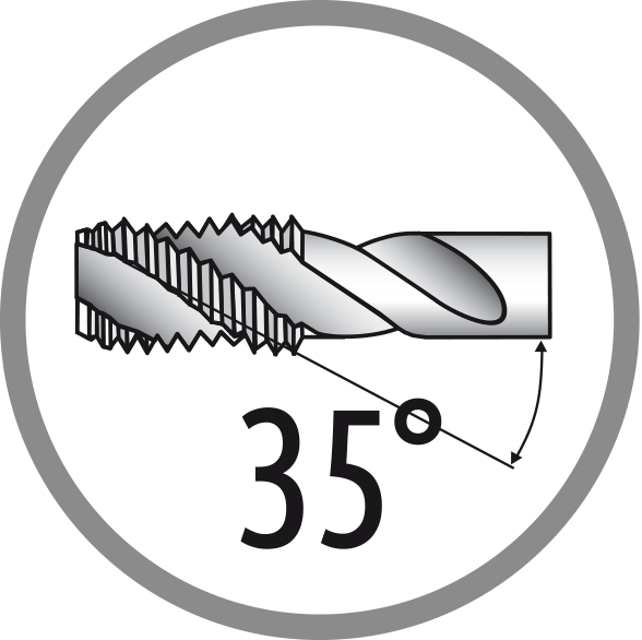 Spiral flute angle: 35°