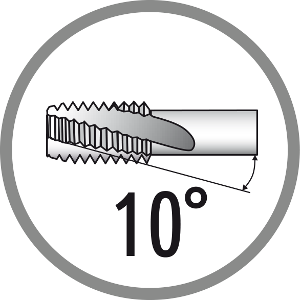 Spiral flute angle: 10°