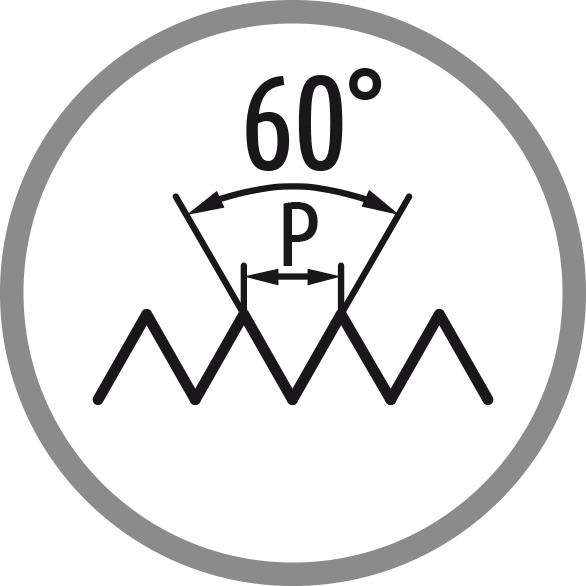 Schema profilu závitu: 60°