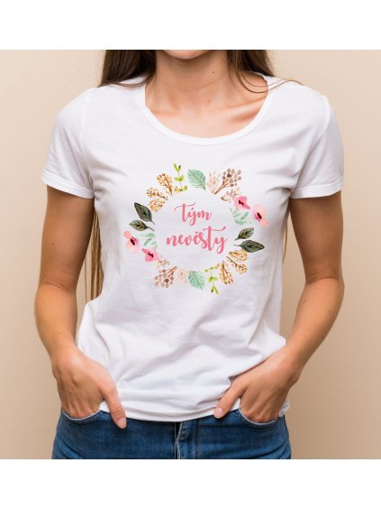 Květinové tričko jemný věneček - Tým nevěsty