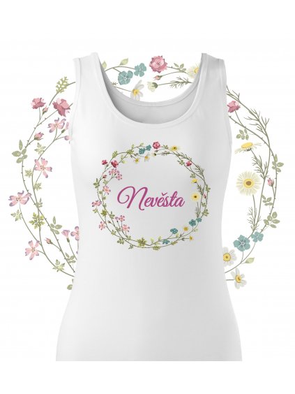 Květinové tílko luční kvítí- Nevěsta