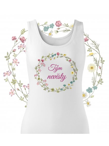 Květinové tílko luční kvítí- tým nevěsty