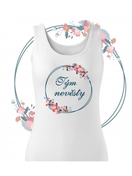 Květinové tílko modrý věneček- tým nevěsty