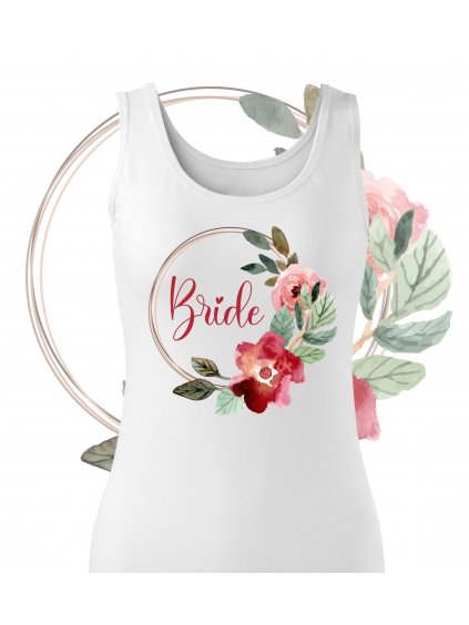 Květinové tílko akvarelový věneček- Bride