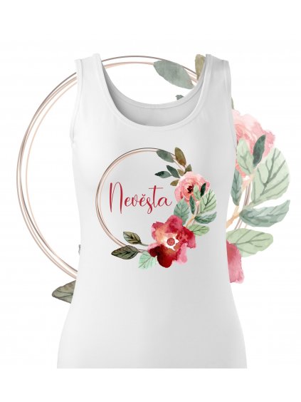 Květinové tílko akvarelový věneček- Nevěsta