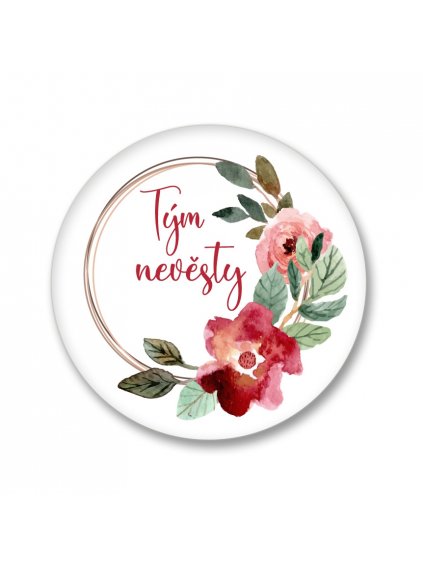 Placka akvarelový věneček-  Tým nevěsty